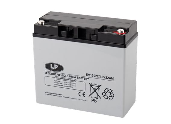 Einzelne 12 Volt Batterie 22 Amp.