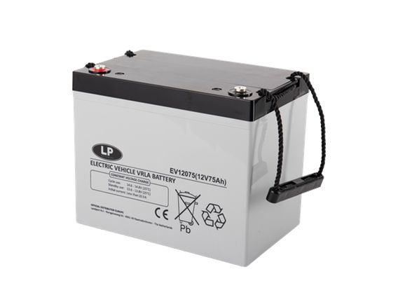 Einzelne 12 Volt Batterie 75 Amp.