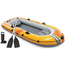 Intex Challenger 3 Set | Aufblasbares Dreierboot inkl. Paddel und Pumpe