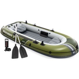 Intex Seahawk 3 Set | Aufblasbares Dreipersonenboot mit Paddeln und Pumpe