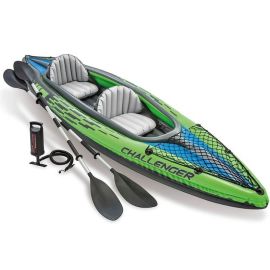 Intex Challenger K2 aufblasbares Kajak | 2-Personen-Kajak | inkl. Paddeln und Pumpe